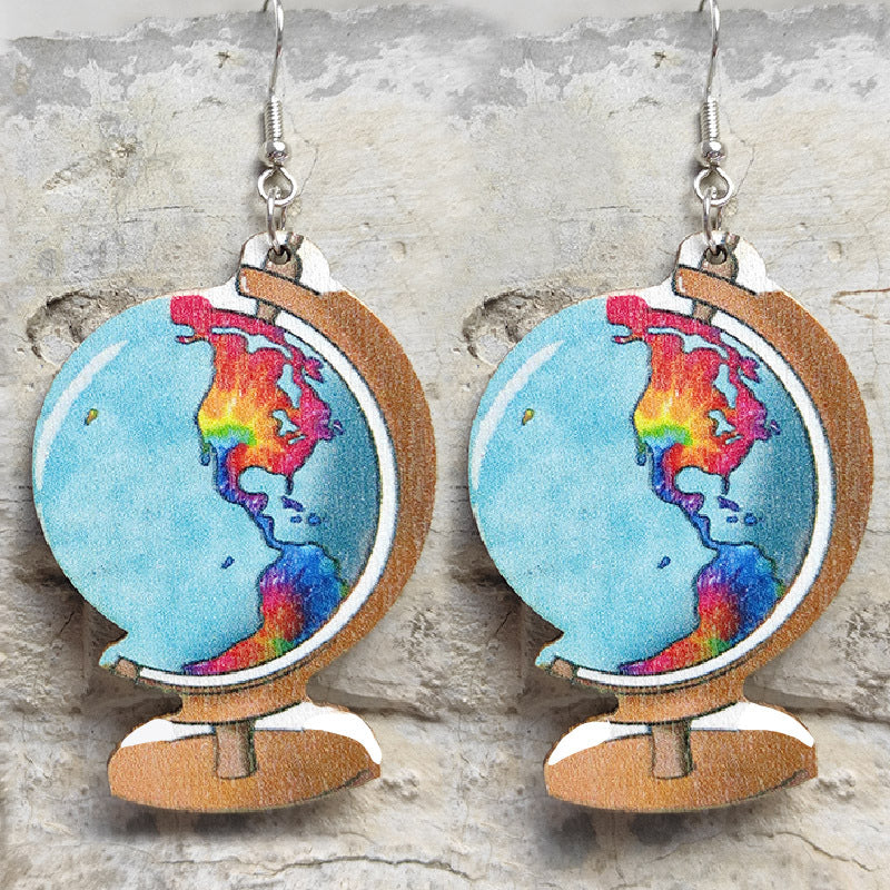 Wholesale Wooden teaching aid earrings